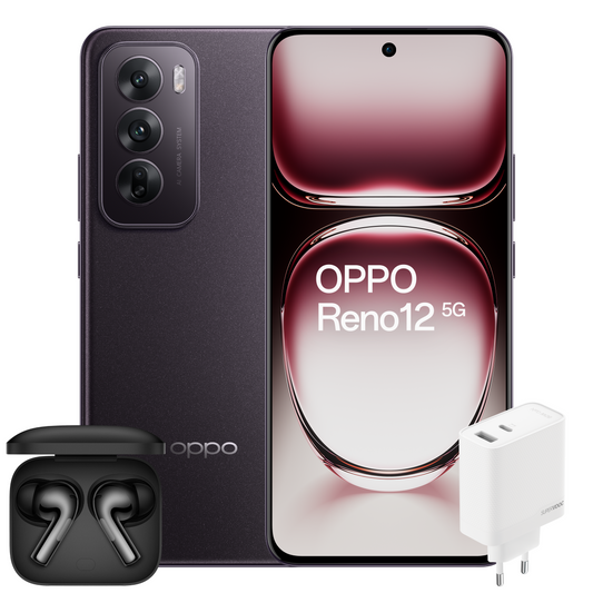 OPPO Reno12 5G + Chargeur double port SuperVOOC 80 W + Enco X3i